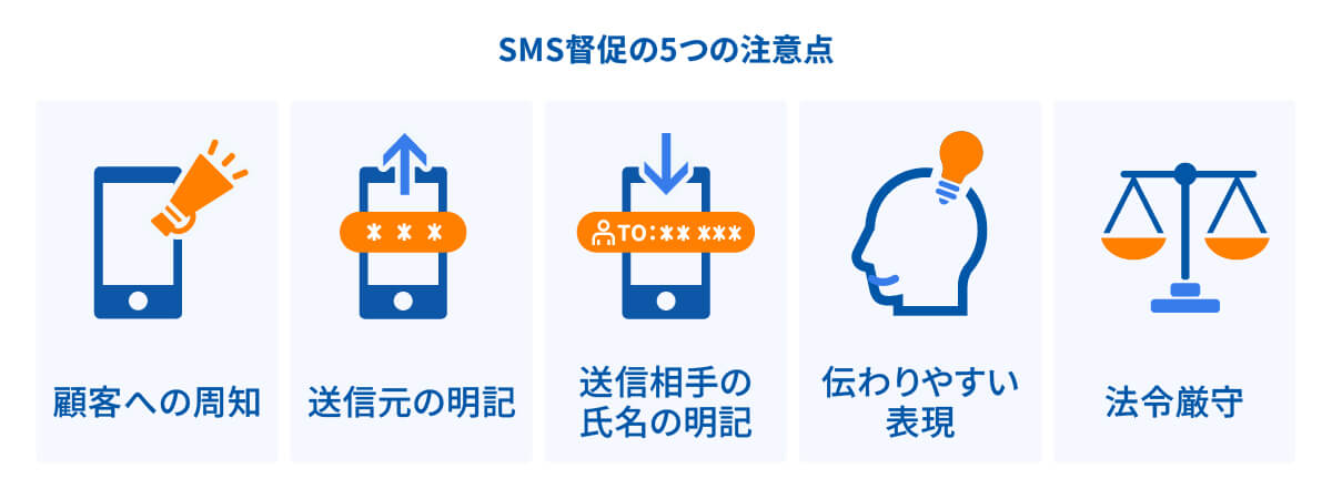SMS督促の5つの注意点イメージ